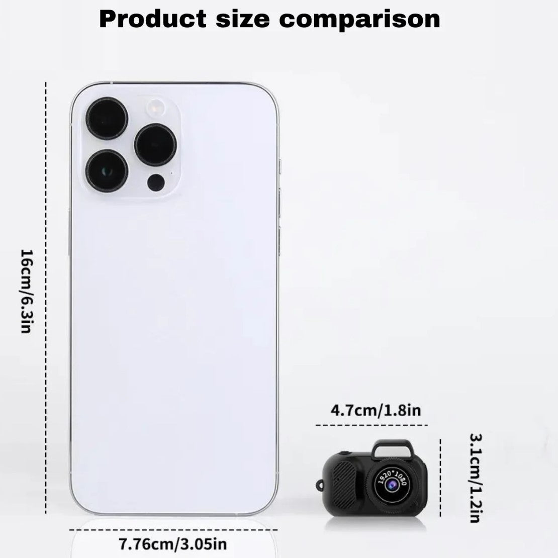 ArchiRetro Camera Keychain Size