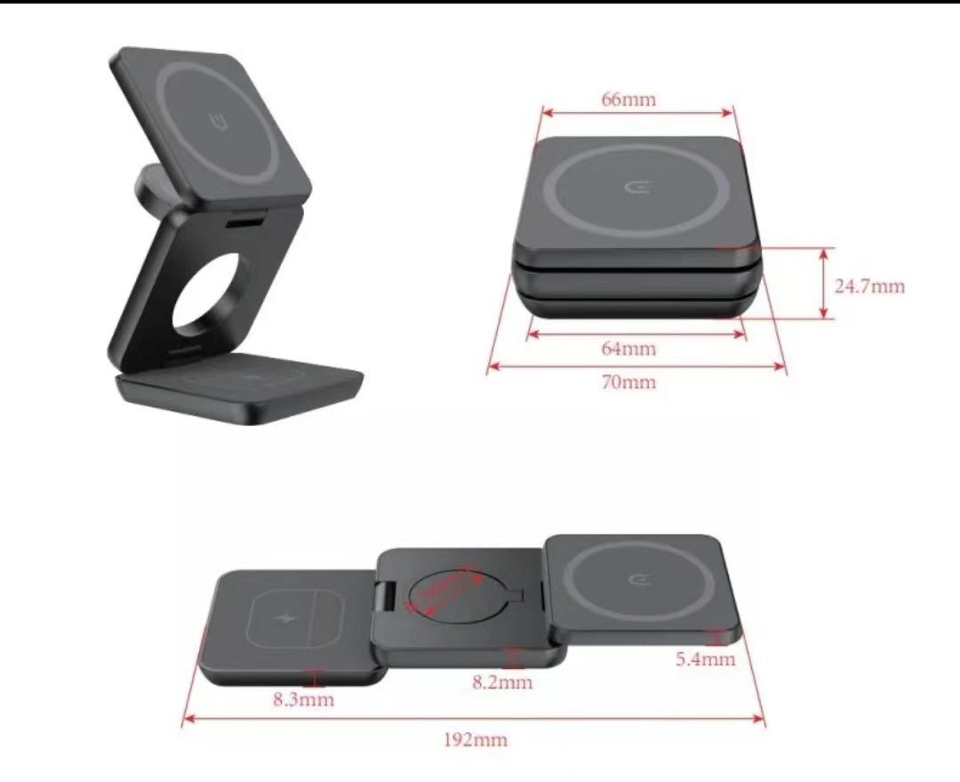 Folding Three-in-one Wireless Charger | ArchiWhimsy