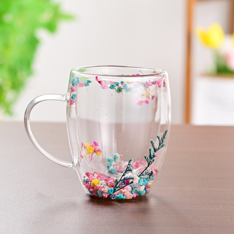 ArchiFlower Double Wall Glass Mug