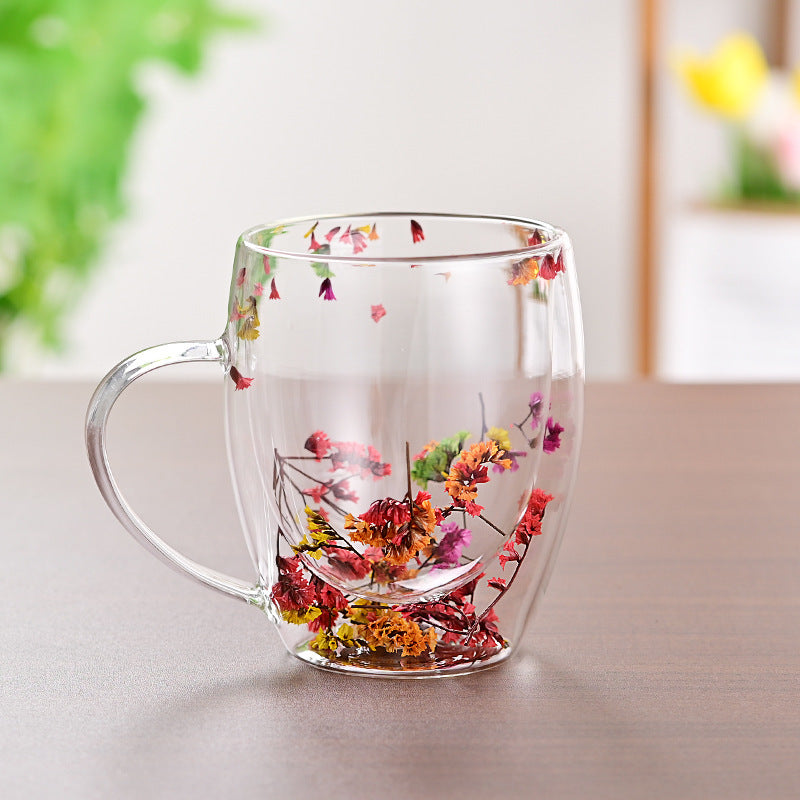 ArchiFlower Double Wall Glass Mug