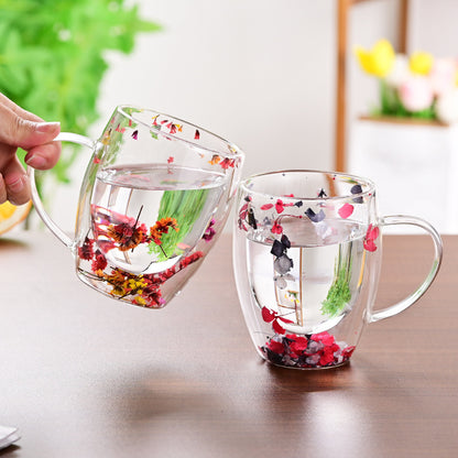 ArchiFlower Double Wall Glass Mug